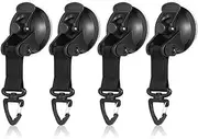 4 Pieces Portable Heavy Duty Suction Cup Hooks Reusable Carabiners Strong Adhesive Catcher Plastic Camping Trailer Canopy