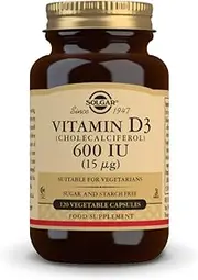 Solgar - Vitamin D3 (Cholecalciferol) 600 IU Vegetable Capsules 120 Count
