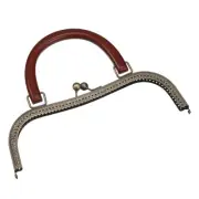 Metal Purse Frames 10.6" Kiss Lock Clasp Frame Embossed Clutch Handle Bronze