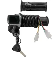 Electric Scooter Twist Throttle Grips with Key, Ebike Throttle with Display, LCD