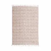 Chirala Daisy Chain Hand Blocked Blush Pink Cotton Rug 180x120cm