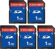 INDMEM SD Card 1GB (5 Pack) Class 4 Flash Memory Card MLC Stanard Secure Digital Cards Camera Cards