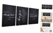 Framed Bible Verse Wall Art, Black Scripture Prints Set of 3, I Can Do All