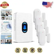 Complete Wireless Door Sensor Chime - Door Open Alert System with Receiver