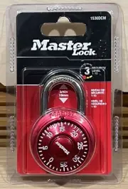 Master Lock Combination Locker Padlock Anti Shim Red Chrome 1530DCM