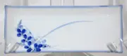 SET OF 4 BLUE & WHITE JAPANESE SUSHI PLATES 10 1/2" X 4 1/4" NEW WITHOUT BOX
