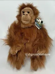 Aurora WWF Orangutan Brown Beanbag Plush Monkey Stuffed Animal 14"