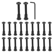 20Sets M6x45mm Hex Drive Socket Cap Bolt M6x12mm Nuts with Hex Wrench Black