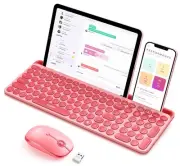 Bluetooth Keyboard and Mouse for iPad, Multi-Device Bluetooth + 2.4G Wireless...