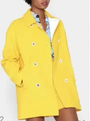 Emilio Pucci NWT $2,990 Double Breasted Yellow Pea Coat (Size: 6US/40IT)