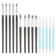 15 Pcs Silicone Clay Sculpting Tool, Black (5mm/8mm)