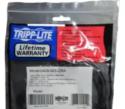 Genuine New Tripp Lite USB-C Male Right Angled to USB A Male Cable - Black