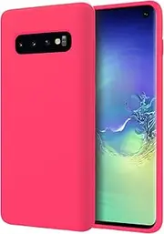 ZUSLAB Galaxy S10 Case Nano Silicone Shockproof Gel Rubber Bumper Protective Cover for Samsung (2019) - Hot Pink