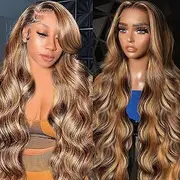 5"x5" Wavy Human Hair Wig with Lace Closure 5"x5" HD Lace Wig for Women Ombre Honey Blonde P4/27 No Glue