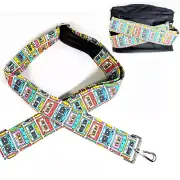 Retro Mix Tape Guitar Style Bag Strap - Cassette Tape 80s Cross Body Strap