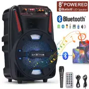 Protable Bluetooth Speaker 8" Woofer Wireless Party LoudSpeaker USB Rechargeable