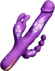 Rabbit Vibrator Dildo Sex Toys for Women 3IN1 Clitoral G Spot Vibrator with 10 Vibrating Modes Adult Sex Toy Silicone Anal Dildo for Female Couples