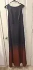 Ted Baker London Size 2 Ombre Long Maxi Dress Black Deep Red Wedding Formal N