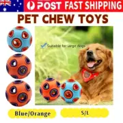 Dog Balls with Bell Sound Rubber Bouncy Fetch Ball Interactive Pet Chew Toys AU