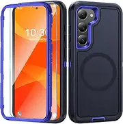 Mobile Phone Case for Samsung Galaxy S22 Plus Case with Screen Protector, 360° Shockproof Robust Armour Case for Samsung S22 Plus 5G Case Cover Protective Case with Magnetic (Blue, for Samsung Galaxy