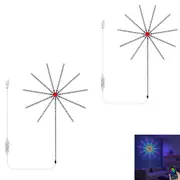 2pcs Smart Firework LED Lights App Control RGB Color Changing Strip Lights for Room Christmas Decor