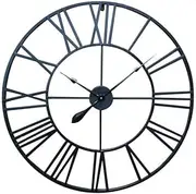 80cm Large Round Wall Clock Metal Industrial Vintage French Provincial Antique