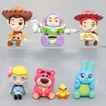 7 件/套 3-8 厘米動漫玩具總動員公仔伍迪傑西巴斯光年 BO PEEP DUCKY LOTSO Q 版 PVC 可動