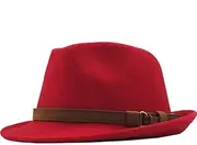 [Generic] Wool Women Men Fedora Hat for Winter Autumn Elegant Lady Trilby Felt Homburg Church Jazz Hat