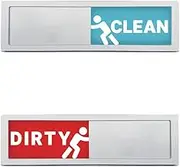 Dishwasher Magnet Clean Dirty Sign - Push to Select Clean or Dirty Indicator, Includes Adhesive Sticker, Funny Design Magnets 7"x 2"