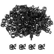 100 Pcs Fuel Line Clamps Spring Band Hose Clamps 10mm , Black