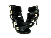SUECOMAA WOMEN'S BONNIE SS1-1 Gladiator Sandal, BLACK, US SIZE 8 M (EU 38), NEW