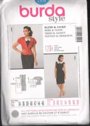 Misses Belted Sheath Dress & Jacket Burda 7494 Sewing Pattern 8-20 UNCUT