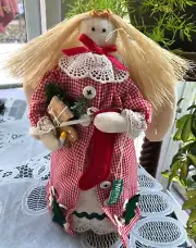 MIDWEST COUNTRY GINGHAM ANGEL TREE TOPPER / WREATH DECOR