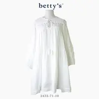 在飛比找momo購物網優惠-【betty’s 貝蒂思】蕾絲車邊雪紡綁帶短洋裝(共二色)