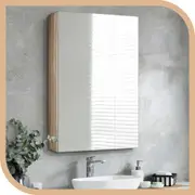 Simplus Bathroom Mirror Cabinet Storage Vanity Cupboard Wall Mounted with 2 Tier Shelves