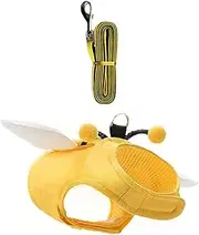 ERINGOGO 1 Set Cat Leash Strap Harness Kittens Indoor Walking Cats Cat and Large Vest Covers Small Kitten and Adjustable Soft Padded Kitten Accessories Fabric Yellow