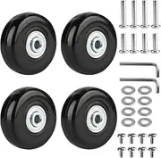 [MUZHUPGUZ] 4 Pcs Luggage Wheels Replacement, 50x18mm Suitcase Wheels Replacement, Suitcase Luggage Replacements Wheel, Rubber Suitcases Swivel Caster Accessories Parts Repair Kit