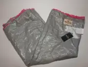 Hollister Scarf Infinity Fringe Trim Gray Pink Metallic NEW Gift