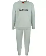 Family PJs Unisex Kid Crew Love Sweatshirt & Jogger Pant Pajama Set Size L 10-12