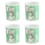 4PK LMD Dots By Donna Kerry The Koala Glass Candle 45hr Burn Time Decor Green