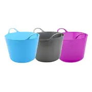 3x Boxsweden 16L Flexible Tub w/Handle Home Garden Water Storage Bucket Assort