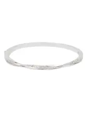 Mocha Entwined Bangle in Silver