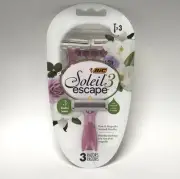 Bic Soleil 3 Escape Women's Disposable Razors Rose & Magnolia Scented Pack of 3