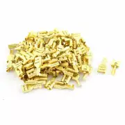 A● 100pcs Gold Tone Metal Female Spade Terminals for 6.3mm Multi Connector