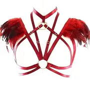 [PETM] Feathers Epaulette Wing Body Harness Wings Burning Man Rave Clothing