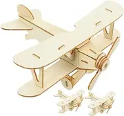 ARTIBETTER 3pcs Plane Model Toy: Wood Airplane Gliders for Kids Wood Flying Model Airplane Kits Plane Party Favors Flying Toys Fun Birthday Beige