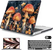 Mektron Case for MacBook Pro 16" M3 A2991 M2 A2780 M1 A2485 (2021/2022/2023) Pro/Max Chips with Touch ID, Hard Shell Plastic Laptop Cover Keyboard Cover Screen Protector, Mushrooms