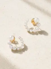 [Mizuki] Mizuki - 14-karat Gold Pearl Earrings - White - One size One size White
