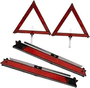 Car Road Safety Warning Signs Set of 4 Reflective Triangle Reflector Easy to Assemble