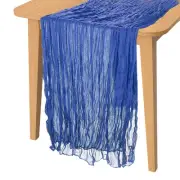 14 Feet Cheesecloth Table Runner Long Bohemia Gauze Cheese Cloth Blue